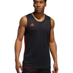 Adidas TMS REV JRS Black & Red Regular Fit Sports T-Shirt-image-87
