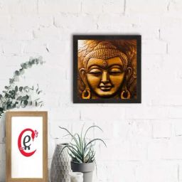 eCraftIndia Meditating Buddha Matt Textured UV Art Painting-17