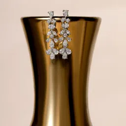 crash.club by CKC Tulip Stream Cubic Zircons Silver Earrings-image-81