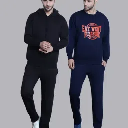 Vimal Jonney Black & Navy Regular Fit Printed Sweatshirt & Trackpant Set - Pack of 2-picture-38