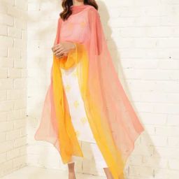 Fabindia Pink & Orange Woven Pattern Dupatta-image-45
