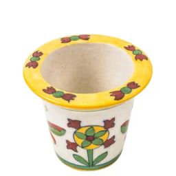Chumbak Growing Fondness White & Yellow Ceramic Planter - Set of 1-image-37