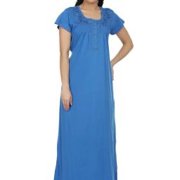 honeydew Blue Embroidered Nighty-image-71