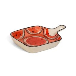 Home4U Aveline White & Red Ceramic Baking Platter - Set of 1-31