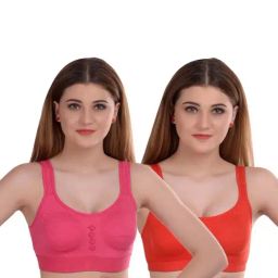 AROUSY Orange & Pink Cotton Beginner's Bras - Pack Of 2-picture-36