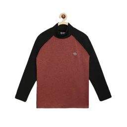 Chimprala Kids Rust & Black Textured T-Shirt-image-42