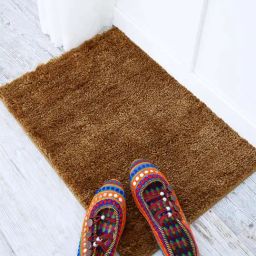 Ariana Camel Brown Microfibre Double Super Soft Non-Slip Bath Mat - Set of 2-image-3