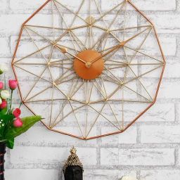 CHRONIKLE Round Gold & Copper Rose Gold Iron Wall Clock-image-67