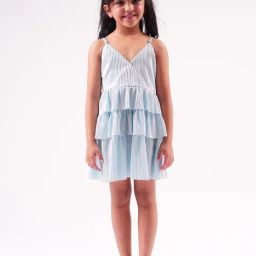 Lil Drama Kids Blue Embellished Dress-picture-17