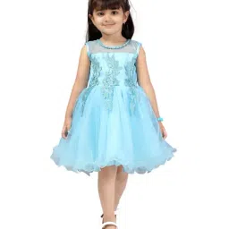 Aarika Kids Turquoise Patch Work Frock-image-23