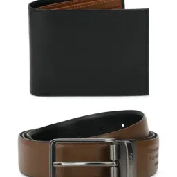 Allen Solly Brown Reversible Leather Belt and Wallet-image-35