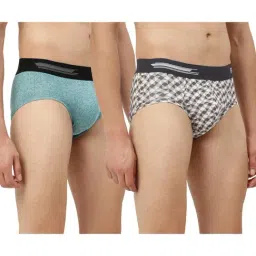 Freecultr Grey & Turquoise Printed Briefs - Pack of 2-image-35