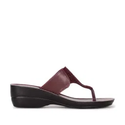Bata Women's Wine Thong Wedges-image-72