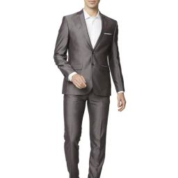 Park Avenue Grey Super Slim Fit Two Piece Suit-image-70