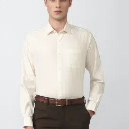 Van Heusen Beige Cotton Regular Fit Checks Shirt-picture-27