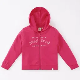 Ed-a-Mamma Kids Pink Cotton Printed Full Sleeves Jacket-image-95