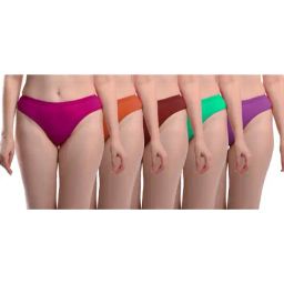 AROUSY Purple & Green Cotton Bikini Panties - Pack Of 5-image-42