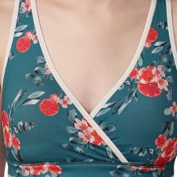 Soie Teal Printed Medium Coverage Lounge Bra With Removable Cups image 5