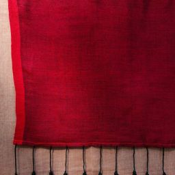 Suta Black & Red Plain Saree Without Blouse image 5
