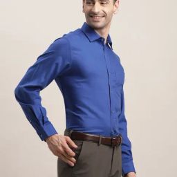 Turtle Blue Cotton Regular Fit Formal Shirt-picture-43