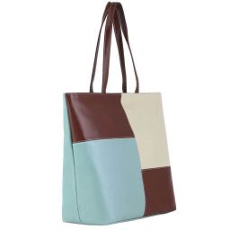 Toteteca Green Color Block Medium Tote Handbag image 5