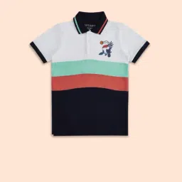 Pantaloons Junior Multicolor Cotton Color Block Polo T-Shirt-image-99