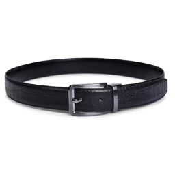 BELWABA Black Animal Effect Casual Reversible Leather Belt for Men-image-38