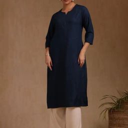 Soch Navy Viscose Embroidered Kurta-image-79
