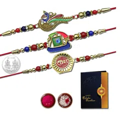 Rakhi Combo for Brother with Rakhi , Roli Chawal, Coin & Greeting Card-20