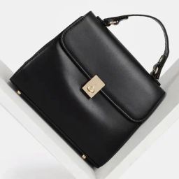 Allen Solly Black Solid Satchel Handbag-45
