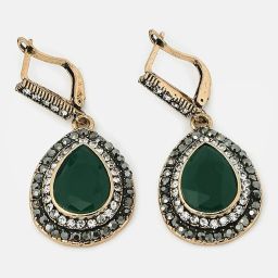 Sohi Gold Plated Designer Stone Drop Earrings image 1