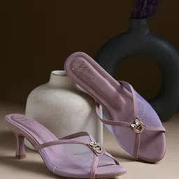 JM Looks Women Embellished Slip on Kitten Heel Pumps Comfortable Stylish Sandals-26
