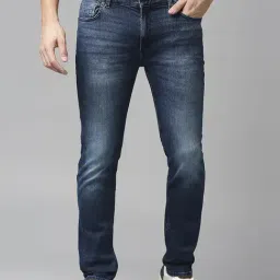 Spykar Dark Blue Regular Fit Lightly Washed Jeans-picture-17