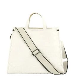 London Rag Off White Croc Textured Small Handbag-image-49