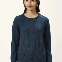Honey by Pantaloons Blue Self Pattern Sweater-image-97