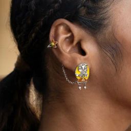 Shaya 92.5 Sterling Silver Pranasakha Stud Earrings for Women-picture-7