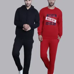 Vimal Jonney Black & Red Regular Fit Printed Sweatshirt & Trackpant Set - Pack of 2-picture-37