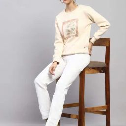 Monte Carlo Beige Regular Fit Printed Sweatshirt image 5