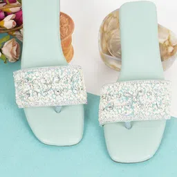 PIYARI Women Printed Open Toe Flats with Bows-17