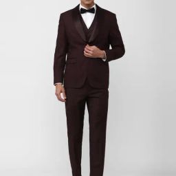 Van Heusen Brown Slim Fit Three Piece Suit-image-54
