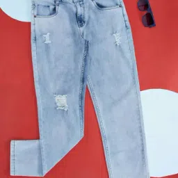 Pantaloons Baby Kids Blue Cotton Distressed Jeans-picture-20
