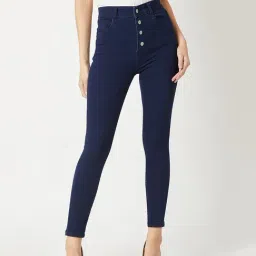 Miss Chase Navy Skinny Fit High Rise Jeans-image-89