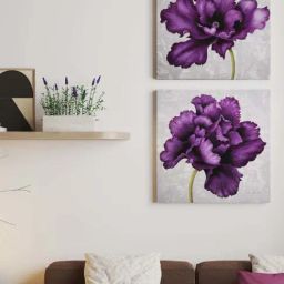 Art Street Purple Engineered Wood Canvas Painting For Home Living Dining Room Wall Art - Set of 2-33