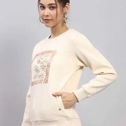 Monte Carlo Beige Regular Fit Printed Sweatshirt image 3