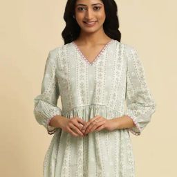 W White Cotton Printed Top-picture-38
