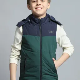 Monte Carlo Boys Printed Green Detachable Hood Sleeveless Jacket-picture-27