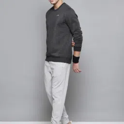 ALCIS Grey Regular Fit Texture Sweatshirt image 4