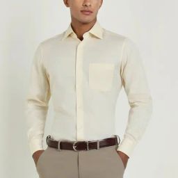 Allen Solly Cream Cotton Regular Fit Shirt-image-11