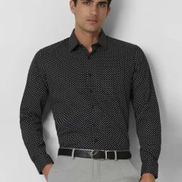 Van Heusen Black Cotton Slim Fit Printed Shirt-picture-44