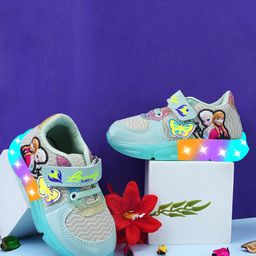 BAESD Girls Mesh Frozen Woven Design Sneakers-5
